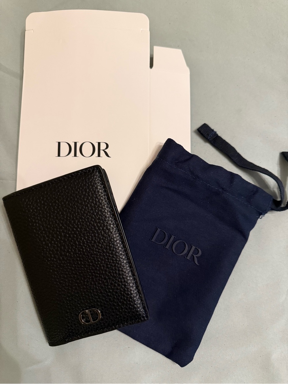 Dior Black Card Case with dusty & box